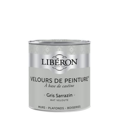 Peinture murs, plafonds et boiseries gris sarrazin Libéron Velours de peinture 0.5 L