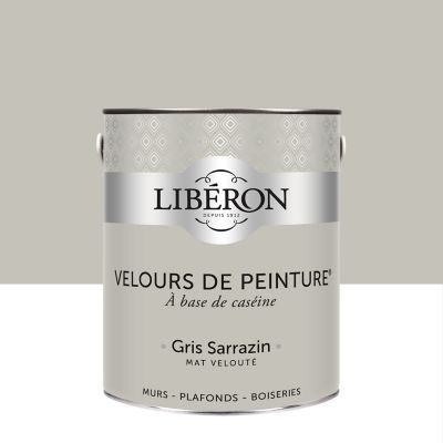 Peinture murs, plafonds et boiseries gris sarrazin Libéron Velours de peinture 2.5 L