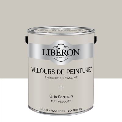 Peinture murs, plafonds et boiseries gris sarrazin Libéron Velours de peinture 2.5 L