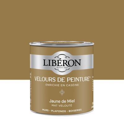 Peinture murs, plafonds et boiseries jaune de miel Libéron Velours de peinture 0,5 L
