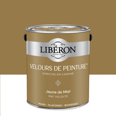 Peinture murs, plafonds et boiseries jaune de miel Libéron Velours de peinture 2,5 L