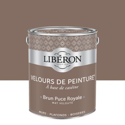 Peinture murs, plafonds et boiseries marron brun puce royale Libéron Velours de peinture 2.5 L