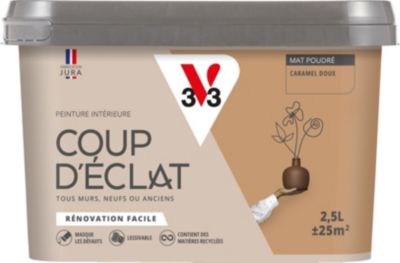 Peinture murs, plafonds et boiseries marron caramel doux mat poudré V33 Coup d'éclat 2.5 L