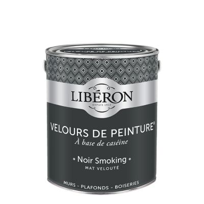 Peinture murs, plafonds et boiseries noir smoking Libéron Velours de peinture 2.5 L