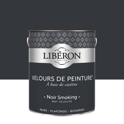 Peinture murs, plafonds et boiseries noir smoking Libéron Velours de peinture 2.5 L