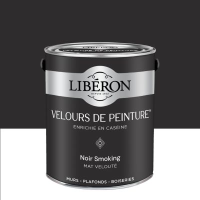 Peinture murs, plafonds et boiseries noir smoking Libéron Velours de peinture 2.5 L