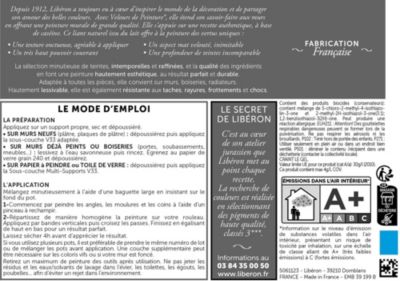 Peinture murs, plafonds et boiseries noir vitelote noire Libéron Velours de peinture 2.5 L
