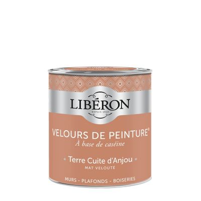 Peinture murs, plafonds et boiseries orange terre cuite d'Anjou Libéron Velours de peinture 0.5 L