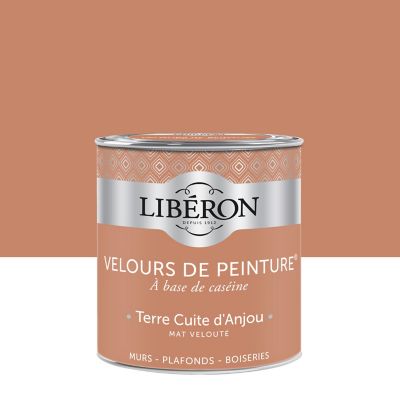 Peinture murs, plafonds et boiseries orange terre cuite d'Anjou Libéron Velours de peinture 0.5 L