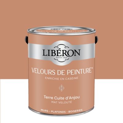 Peinture murs, plafonds et boiseries orange terre cuite d'anjou Libéron Velours de peinture 2.5 L