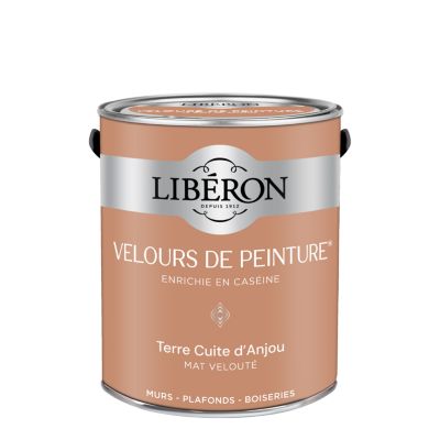 Peinture murs, plafonds et boiseries orange terre cuite d'anjou Libéron Velours de peinture 2.5 L