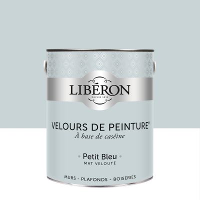 Peinture murs, plafonds et boiseries petit bleu Libéron Velours de peinture 2.5 L