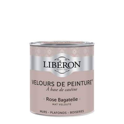 Peinture murs, plafonds et boiseries rose bagatelle Libéron Velours de peinture 0.5 L