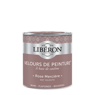 Peinture murs, plafonds et boiseries rose mercière Libéron Velours de peinture 0.5 L