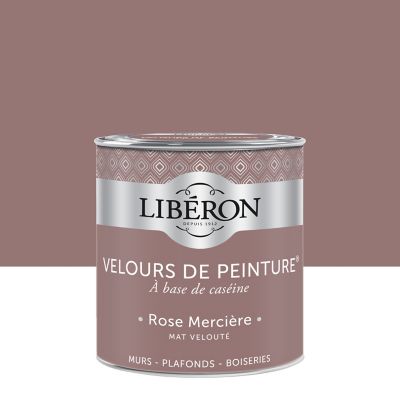 Peinture murs, plafonds et boiseries rose mercière Libéron Velours de peinture 0.5 L