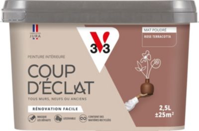 Peinture murs, plafonds et boiseries rose terracotta mat poudré V33 Coup d'éclat 2.5 L