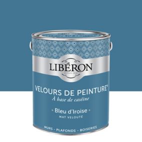 Peinture murs, plafonds et boiseries Velours de peinture bleu d'iroise Liberon 2,5L