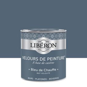 Peinture murs, plafonds et boiseries Velours de peinture bleu de chauffe Liberon 0,5L