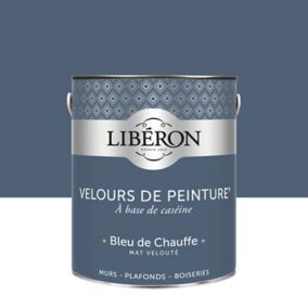 Peinture murs, plafonds et boiseries Velours de peinture bleu de chauffe Libéron 2,5L