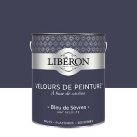 Peinture murs, plafonds et boiseries Velours de peinture bleu de sevres Liberon 2,5L