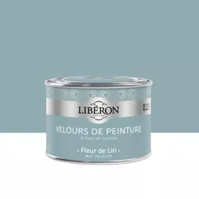 Peinture murs, plafonds et boiseries Velours de peinture bleu fleur de lin Liberon 125 ml