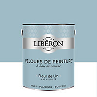 Peinture murs, plafonds et boiseries Velours de peinture bleu fleur de lin Liberon 2,5L