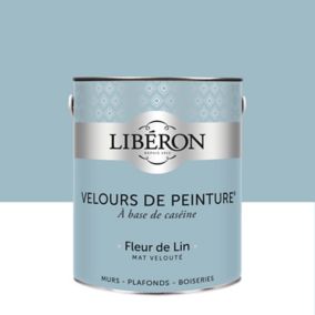 Peinture murs, plafonds et boiseries Velours de peinture bleu fleur de lin Libéron 2,5L