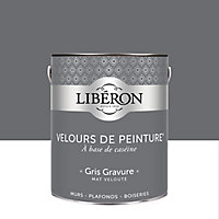 Peinture murs, plafonds et boiseries Velours de peinture gris gravure Libéron 2,5L