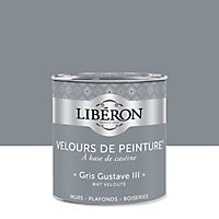 Peinture murs, plafonds et boiseries Velours de peinture gris gustave III Liberon 0,5L