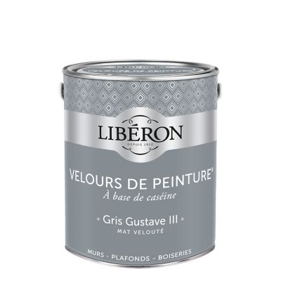 Peinture murs, plafonds et boiseries Velours de peinture gris gustave III Libéron 2,5L