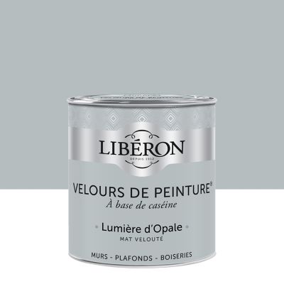 Peinture murs, plafonds et boiseries Velours de peinture gris lumiere d'opale Libéron 0,5L