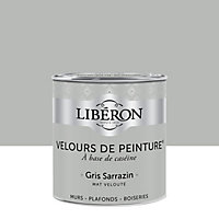 Peinture murs, plafonds et boiseries Velours de peinture gris sarrazin Libéron 0,5L