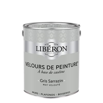 Peinture murs, plafonds et boiseries Velours de peinture gris sarrazin Libéron 2,5L