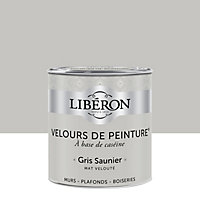 Peinture murs, plafonds et boiseries Velours de peinture gris saunier Libéron 0,5L