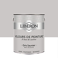 Peinture murs, plafonds et boiseries Velours de peinture gris saunier Libéron 2,5L