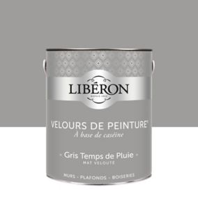 Peinture murs, plafonds et boiseries Velours de peinture gris temps de pluie Libéron 2,5L