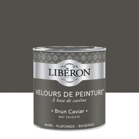 Peinture murs, plafonds et boiseries Velours de peinture marron brun caviar Libéron 0,5L