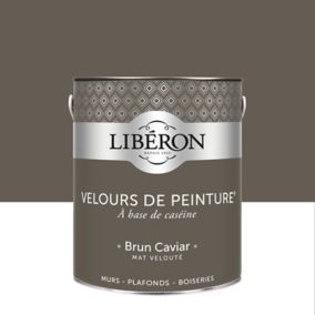 Peinture murs, plafonds et boiseries Velours de peinture marron brun caviar Libéron 2,5L