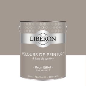Peinture murs, plafonds et boiseries Velours de peinture marron brun eiffel Libéron 2,5L