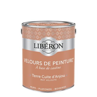 Peinture murs, plafonds et boiseries Velours de peinture orange terre cuite d'anjou Liberon 2,5L