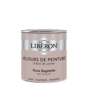 Peinture murs, plafonds et boiseries Velours de peinture rose bagatelle Liberon 0,5L
