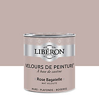 Peinture murs, plafonds et boiseries Velours de peinture rose bagatelle Libéron 0,5L