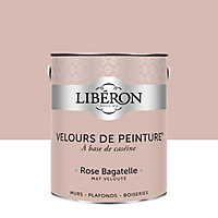 Peinture murs, plafonds et boiseries Velours de peinture rose bagatelle Libéron 2,5L