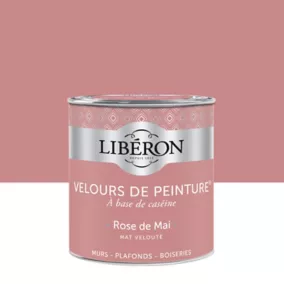 Peinture murs, plafonds et boiseries Velours de peinture rose de mai Liberon 0,5L