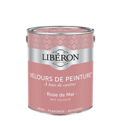 Peinture murs, plafonds et boiseries Velours de peinture rose de mai Libéron 2,5L