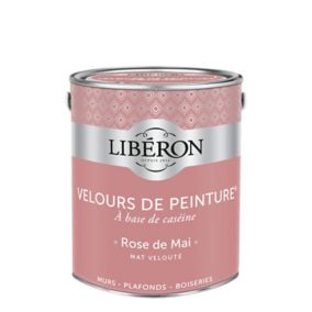 Peinture murs, plafonds et boiseries Velours de peinture rose de mai Liberon 2,5L