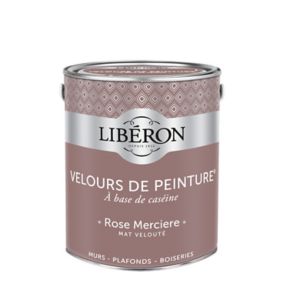Peinture murs, plafonds et boiseries Velours de peinture rose merciere Liberon 2,5L