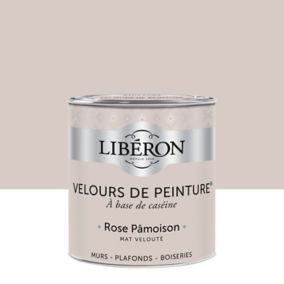 Peinture murs, plafonds et boiseries Velours de peinture rose pamoison Libéron 0,5L