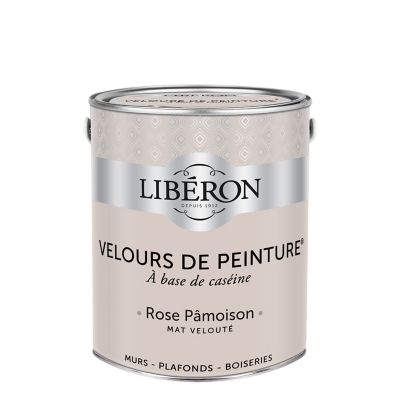 Peinture murs, plafonds et boiseries Velours de peinture rose pamoison Libéron 2,5L