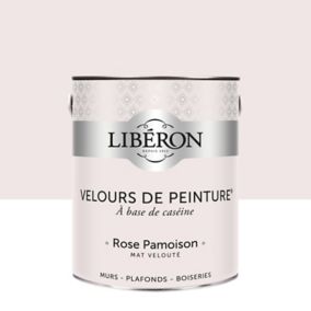 Peinture murs, plafonds et boiseries Velours de peinture rose pamoison Libéron 2,5L